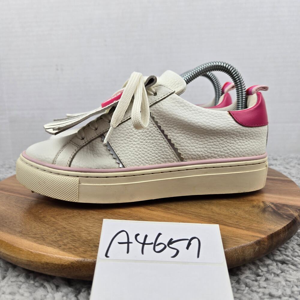 G/Fore G4 Womens 6 Kiltie Disruptor White Pink Leather Spikeless Golf Shoe